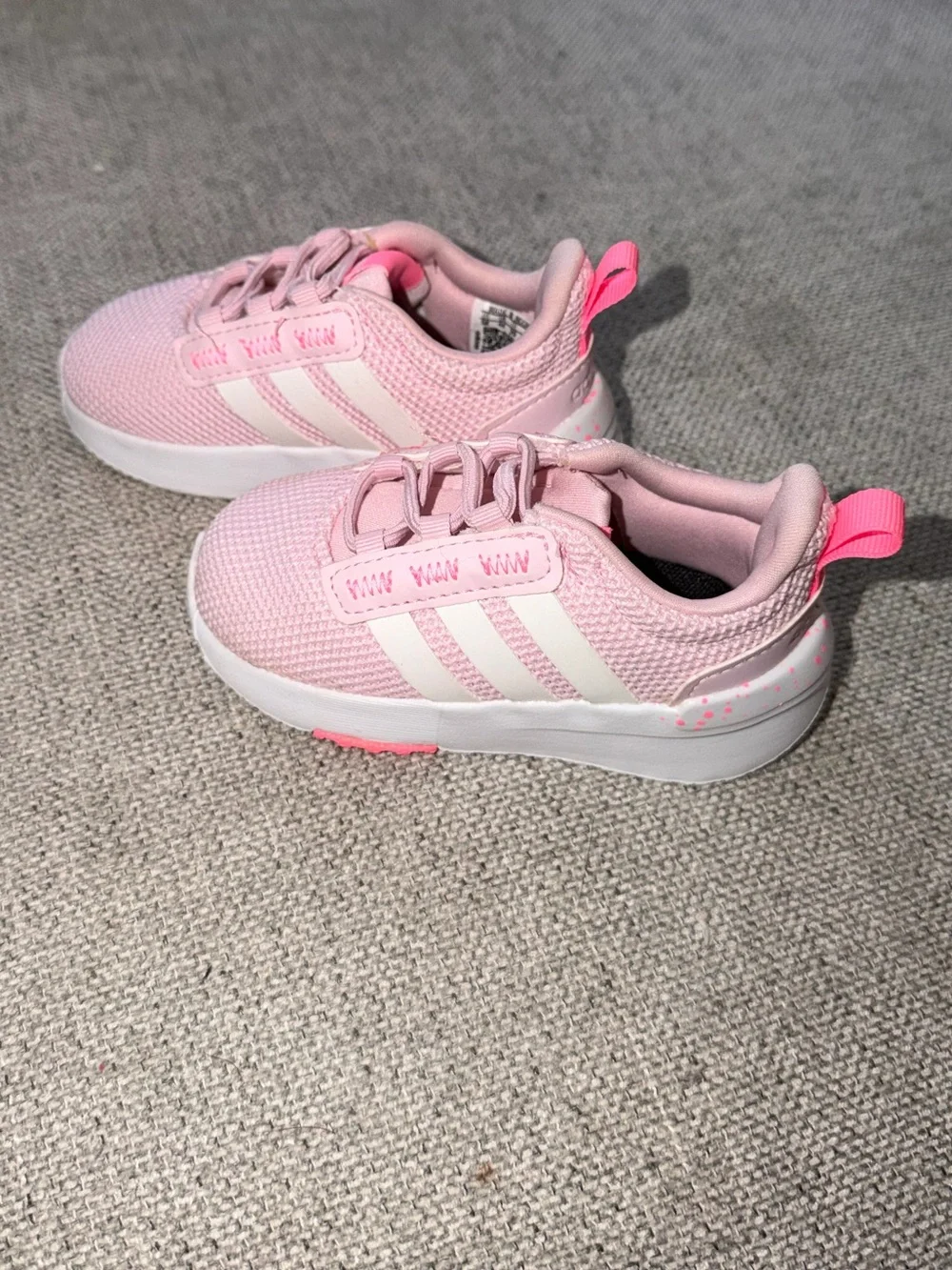 adidas Pink and White Kids' Athletic Sneakers